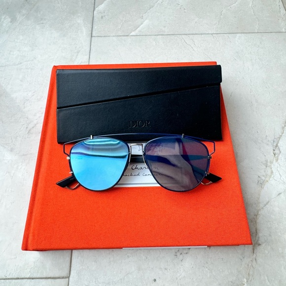 Christian Dior CD Technologic PQU/A4 Navy Blue Mirrored Pilot Sunglasses - Picture 6 of 13